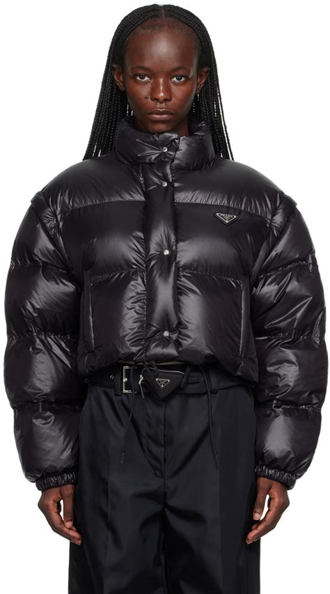 prada belted nylon jacket|prada re nylon down jacket.